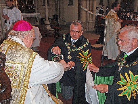 Lazarus Knights Of Honour serve as throne attendants for the Papal Nuncio