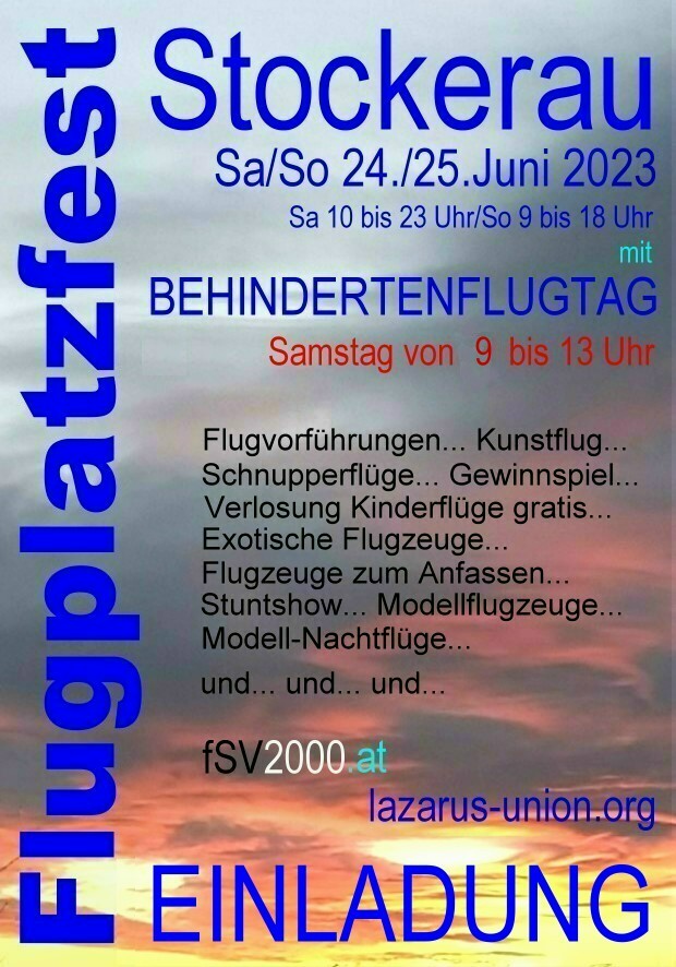 Plakat Flugplatzfest 2023 620 EINLADUNG 9-13 Uhr