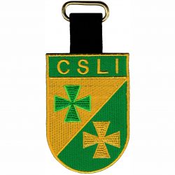 [:de]CSLI Wappen mit Aufschiebeschlaufe [:en]CSLI woven coat of arms with suspension ring[:]